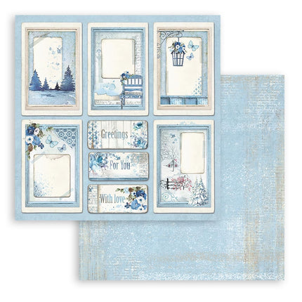 Beidseitig bedrucktes Scrapbook-Papier - Blue Land Karten