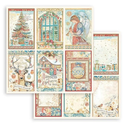 Beidseitig bedrucktes Scrapbook-Papier - Weihnachtsgrüße 6 Karten