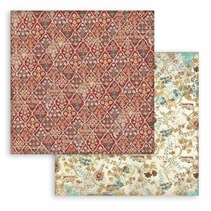 Beidseitig bedrucktes Scrapbook-Papier - Weihnachtsgrüße rote Textur