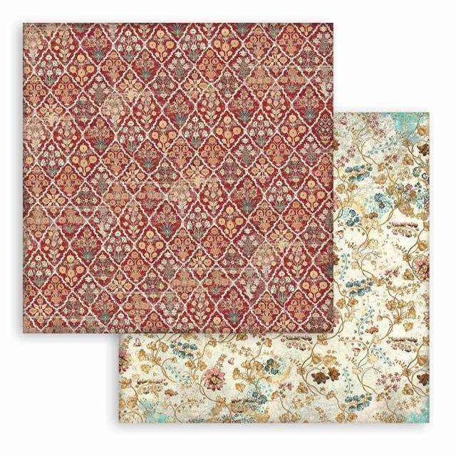 Beidseitig bedrucktes Scrapbook-Papier - Weihnachtsgrüße rote Textur