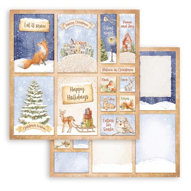 Beidseitig bedrucktes Scrapbook-Papier - Winter Valley 6 Karten