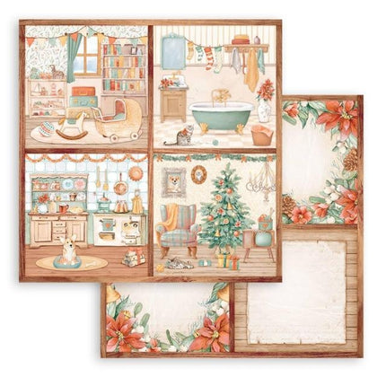 Beidseitig bedrucktes Scrapbook-Papier - All Around Christmas 4 Karten