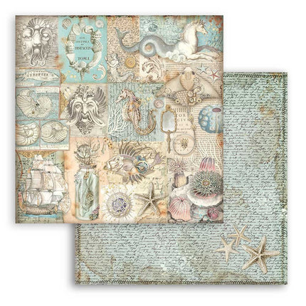 Beidseitig bedrucktes Scrapbook-Papier - Songs of the Sea Struktur