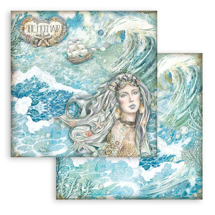 Beidseitig bedrucktes Scrapbook-Papier - Songs of the Sea Meerjungfrau