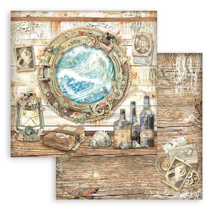 Beidseitig bedrucktes Scrapbook-Papier - Songs of the Sea Bullaugen