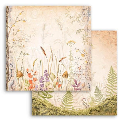 Beidseitig bedrucktes Scrapbook-Papier - Woodland Grasland