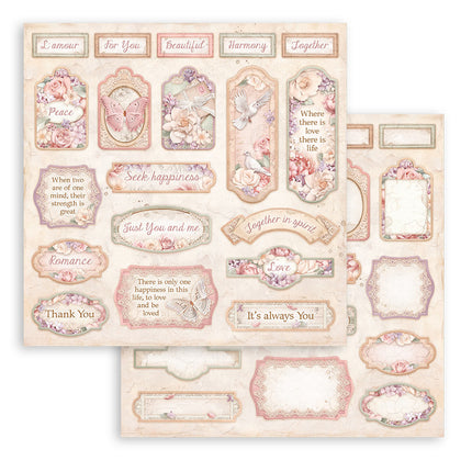Beidseitig bedrucktes Scrapbook-Papier - Romance Forever Anhänger