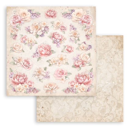 Beidseitig bedrucktes Scrapbook-Papier - Romance Forever Blumenmuster