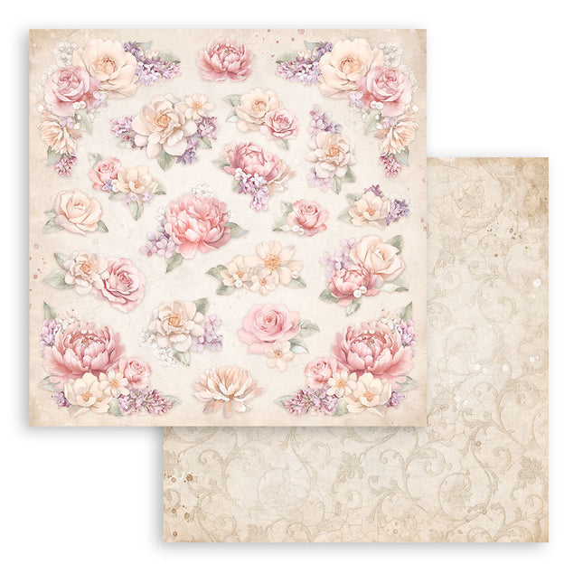 Beidseitig bedrucktes Scrapbook-Papier - Romance Forever Blumenmuster