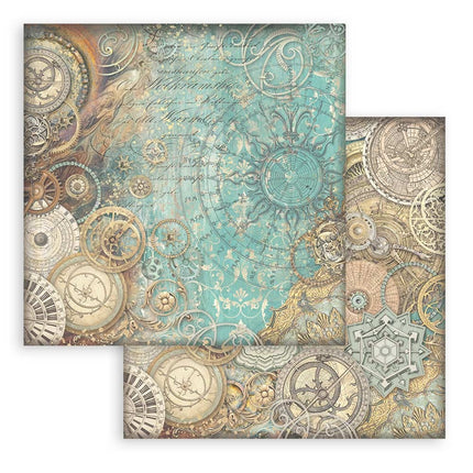 Beidseitig bedrucktes Scrapbook-Papier - Sir Vagabond in Fantasy World Mechanismen