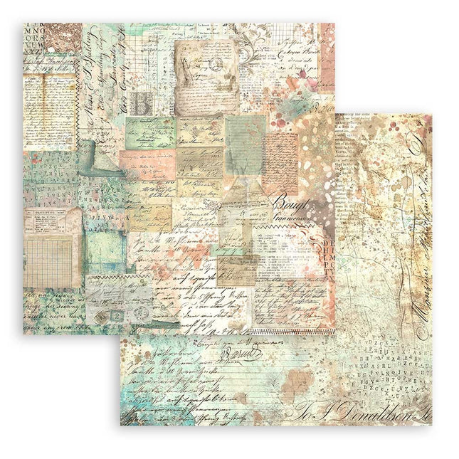 Beidseitig bedrucktes Scrapbook-Papier - Brocante Antiques Patchwork-Karten