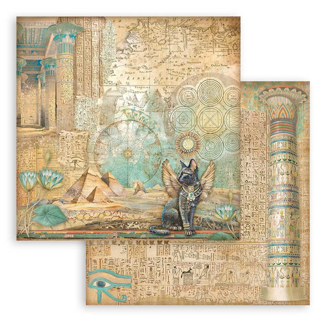 Beidseitig bedrucktes Scrapbook-Papier - Fortune geflügelte Katze