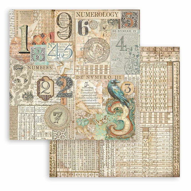 Beidseitig bedrucktes Scrapbook-Papier - Fortune Zahlen