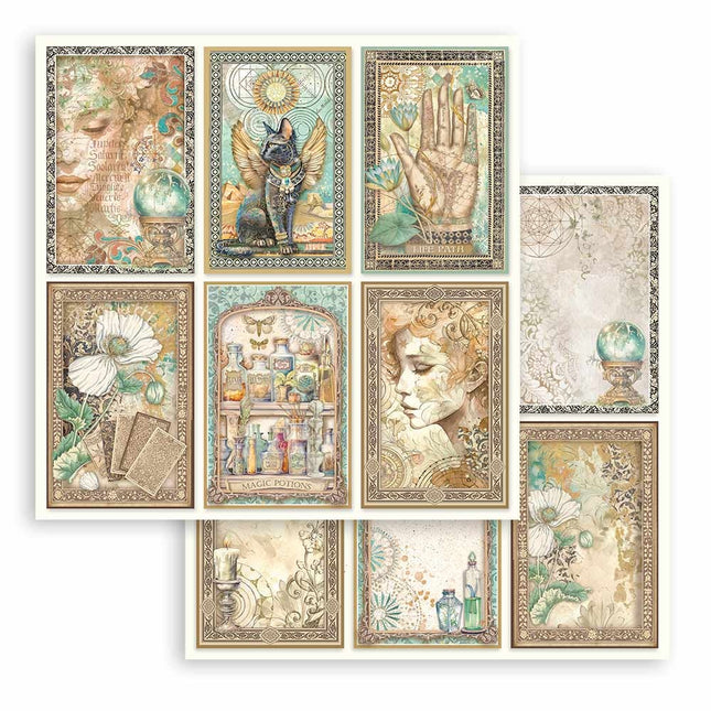 Beidseitig bedrucktes Scrapbook-Papier - Fortune 6 Karten