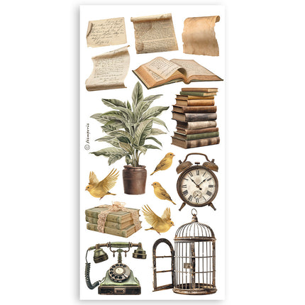 Papier-Ausschnitte beidseitig bedruckt - 4 Blatt 15x30,5 cm - Goldene Harmonie