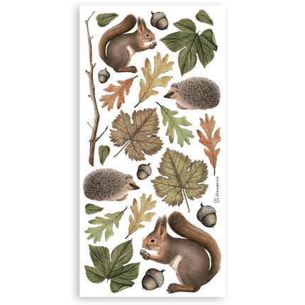 Papier-Ausschnitte beidseitig bedruckt - 4 Blatt 15x30,5 cm - Wald