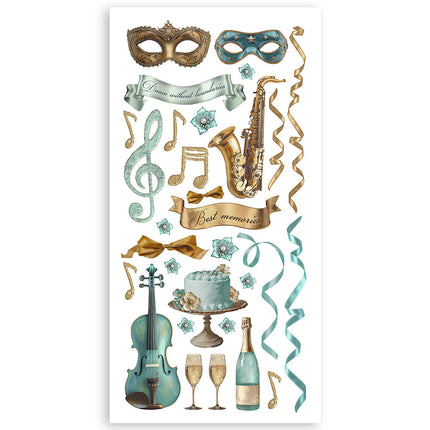 Papier-Ausschnitte 2-fach bedruckt - 4 Blätter 15x30,5 cm - Masquerade