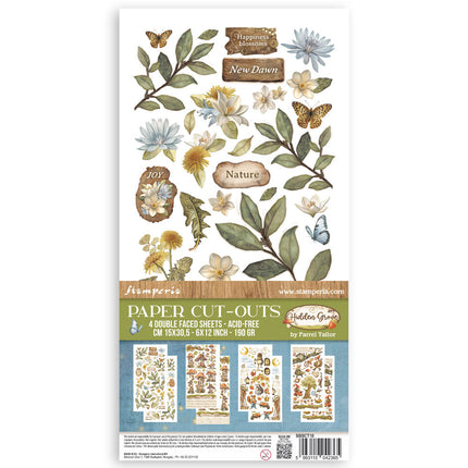 Papierausschnitte 2 doppelseitig - 4 Blatt 15x30,5 cm - Hidden Grove