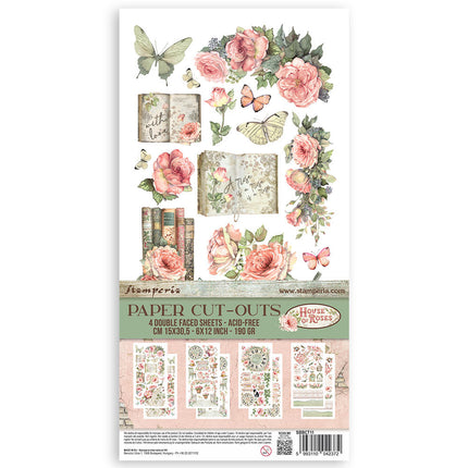 Papierausschnitte 2 doppelseitig - 4 Blatt 15x30,5 cm - House of Roses