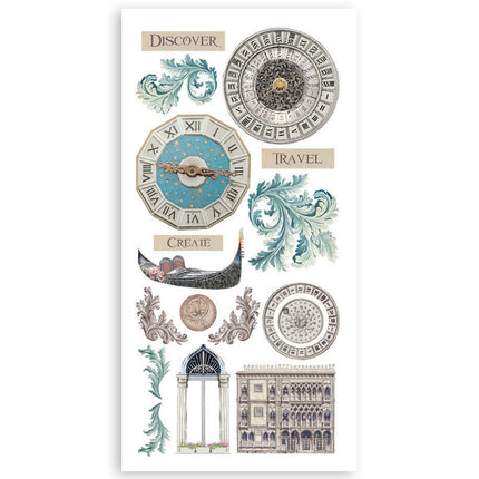 Papierausschnitte 2-fach beidseitig - 4 Blatt 15x30,5 cm - Venice City of Art