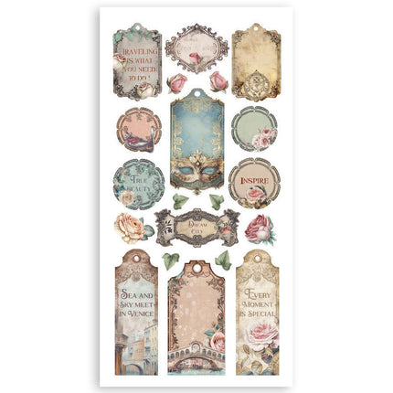 Papierausschnitte 2-fach beidseitig - 4 Blatt 15x30,5 cm - Venice City of Art