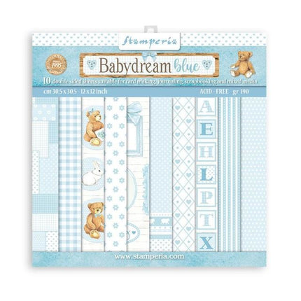 Papierblock 30,5x30,5 cm - 10 Blätter - BabyDream Blau