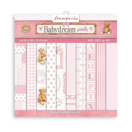 Papierblock 30,5x30,5 cm - 10 Blätter - BabyDream Pink