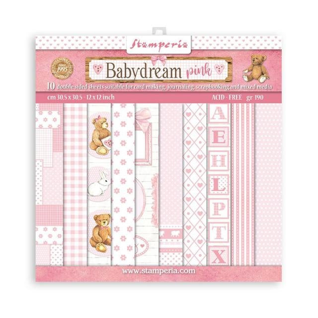 Papierblock 30,5x30,5 cm - 10 Blätter - BabyDream Pink