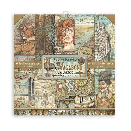 Papierblock 30,5x30,5 cm - 10 Blätter - Sir Vagabond Aviator