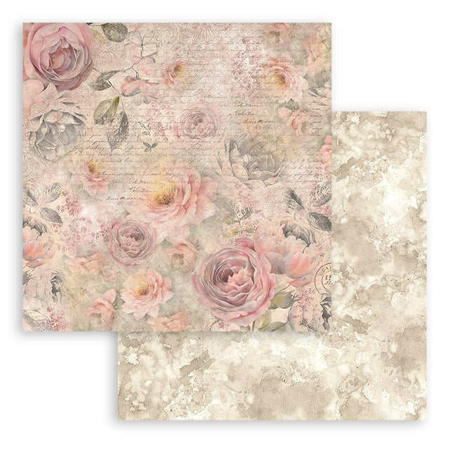 Papierblock 30,5x30,5 cm - 10 Blätter - Shabby Rose