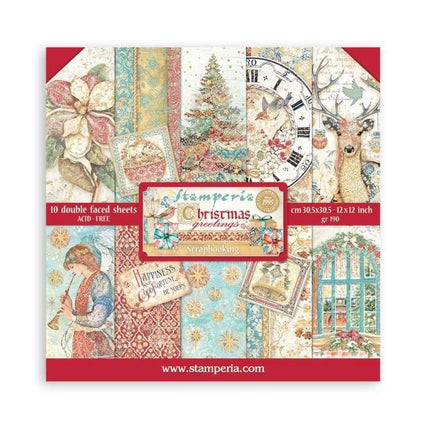 Papierblock 30,5x30,5 cm - 10 Blatt - Weihnachtsgrüße