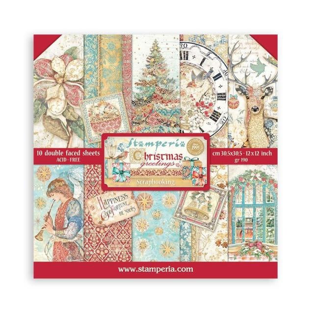 Papierblock 30,5x30,5 cm - 10 Blatt - Weihnachtsgrüße