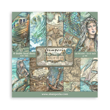 Papierblock 30,5x30,5 cm - 10 Blatt - Songs of the Sea