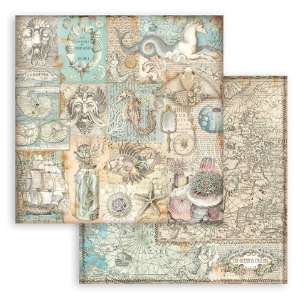 Papierblock 30,5x30,5 cm - 10 Blatt - Songs of the Sea
