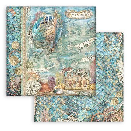 Papierblock 30,5x30,5 cm - 10 Blatt - Songs of the Sea