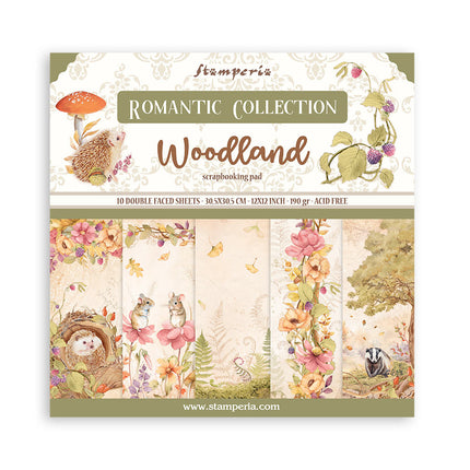 Papierblock 30,5x30,5 cm - 10 Blatt - Woodland
