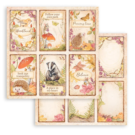 Papierblock 30,5x30,5 cm - 10 Blatt - Woodland
