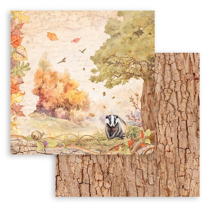 Papierblock 30,5x30,5 cm - 10 Blatt - Woodland
