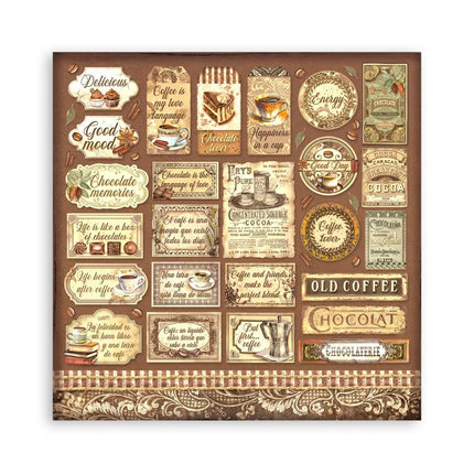 Papierblock 30,5x30,5 cm - 10 Blätter - Kaffee und Schokolade