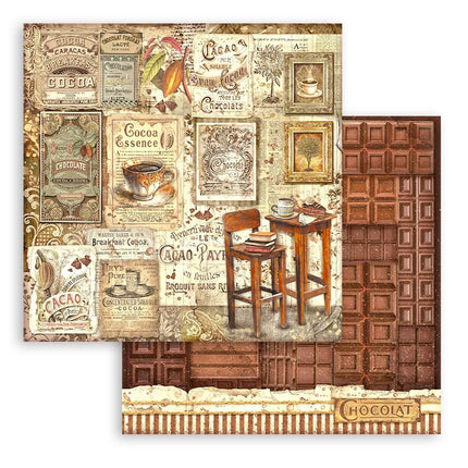 Papierblock 30,5x30,5 cm - 10 Blätter - Kaffee und Schokolade