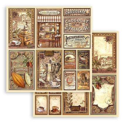 Papierblock 30,5x30,5 cm - 10 Blätter - Kaffee und Schokolade