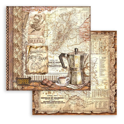 Papierblock 30,5x30,5 cm - 10 Blätter - Kaffee und Schokolade