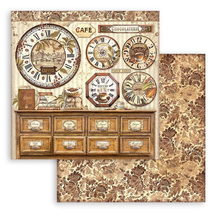 Papierblock 30,5x30,5 cm - 10 Blätter - Kaffee und Schokolade