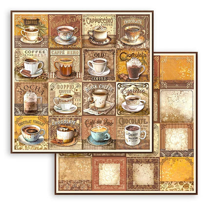 Papierblock 30,5x30,5 cm - 10 Blätter - Kaffee und Schokolade
