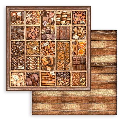 Papierblock 30,5x30,5 cm - 10 Blätter - Kaffee und Schokolade