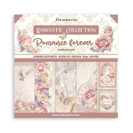Papierblock 30,5x30,5 cm - 10 Blätter - Romance Forever
