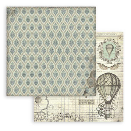 Papierblock 30,5x30,5 cm - 10 Blätter Maxi Hintergrundauswahl - Voyages Fantastiques