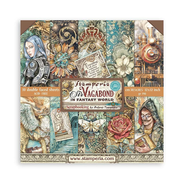 Paper Pad Sir Vagabond in Fantasy World - 30,5x30,5 cm - 10 Blätter