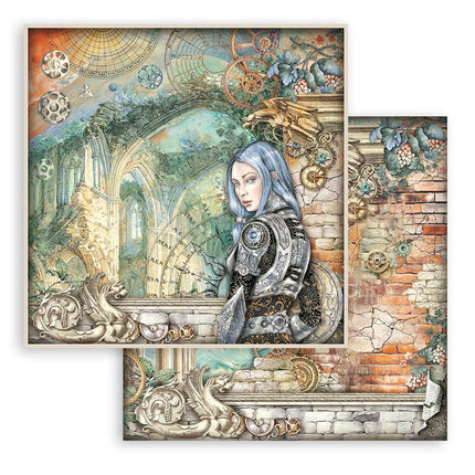 Papierblock 30,5x30,5 cm - 10 Blatt - Sir Vagabond in Fantasy World