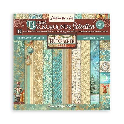 Papierblock 30,5x30,5 cm - 10 Blätter Maxi Hintergrundauswahl - Der Nussknacker